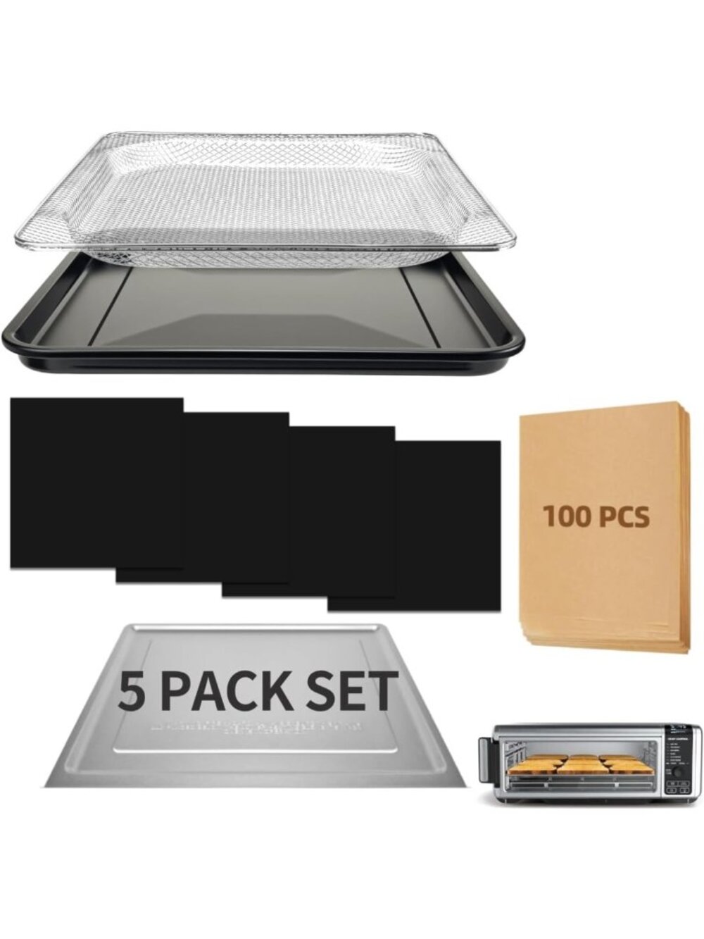 Versatile Air Fryer Accessories Set for Ninja Foodi SP101 & SP100 Ovens